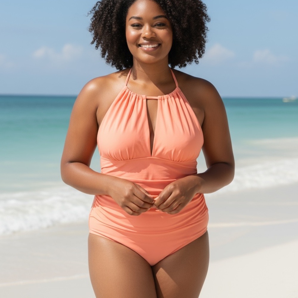 Kona Sol Peach Women's One Piece Swimsuit